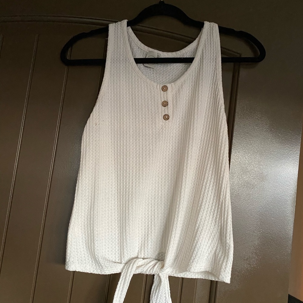 Cream knitted tank top